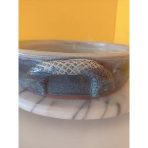 Burley Ceramic Hand-made Stoneware Round Serving/ Baking Dish 8.5" blue-grey